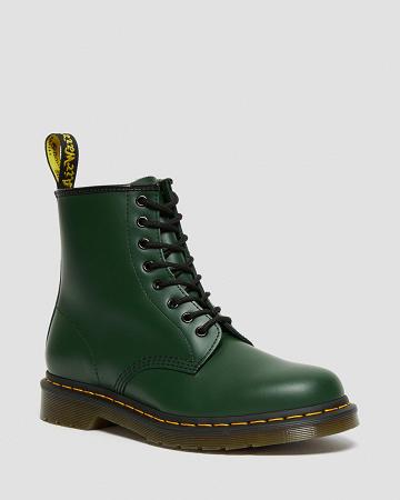 Dr Martens 1460 Smooth Læder Snørestøvler Dame Grøn | DK 205HAP